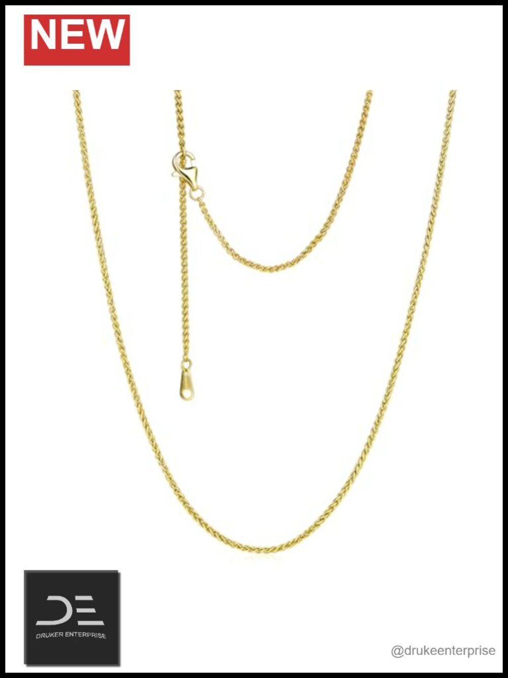 14K Gold Plated Necklace Women Hypoallergenic 20in Chain